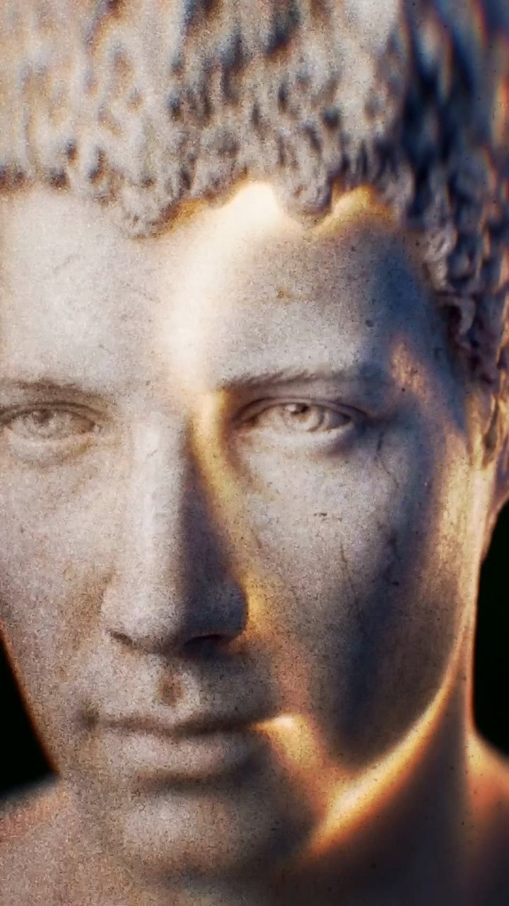 Plan final : le visage de marbre de face