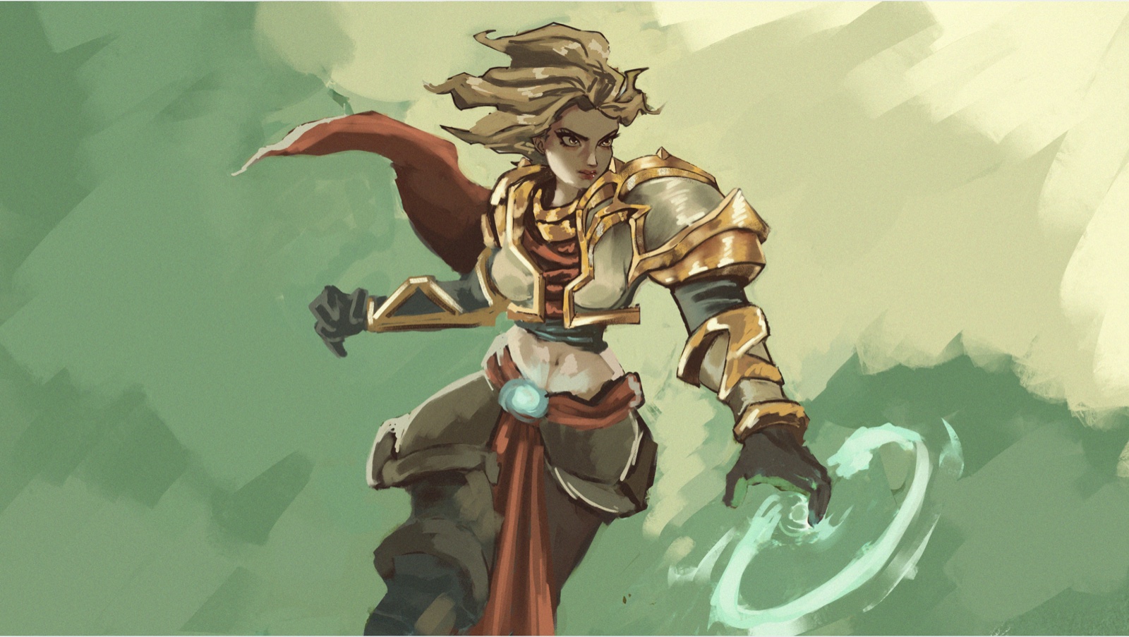 Speed painting — guerrière en armure dorée, étude de lumière et de volume