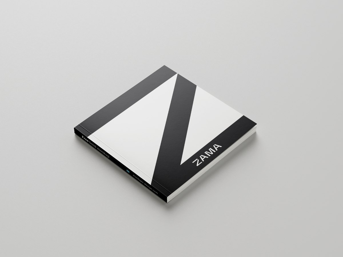 Couverture du livre ZAMA, monogramme en aplat noir et blanc
